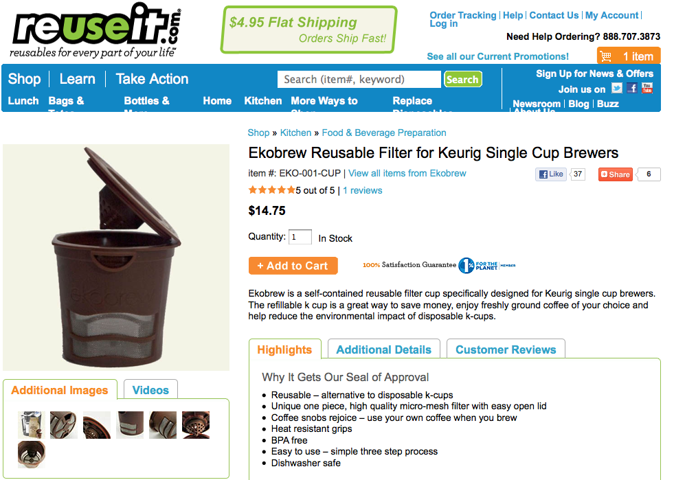 EkoBrew Filter For Keurig Machines Save Money And The Environment
